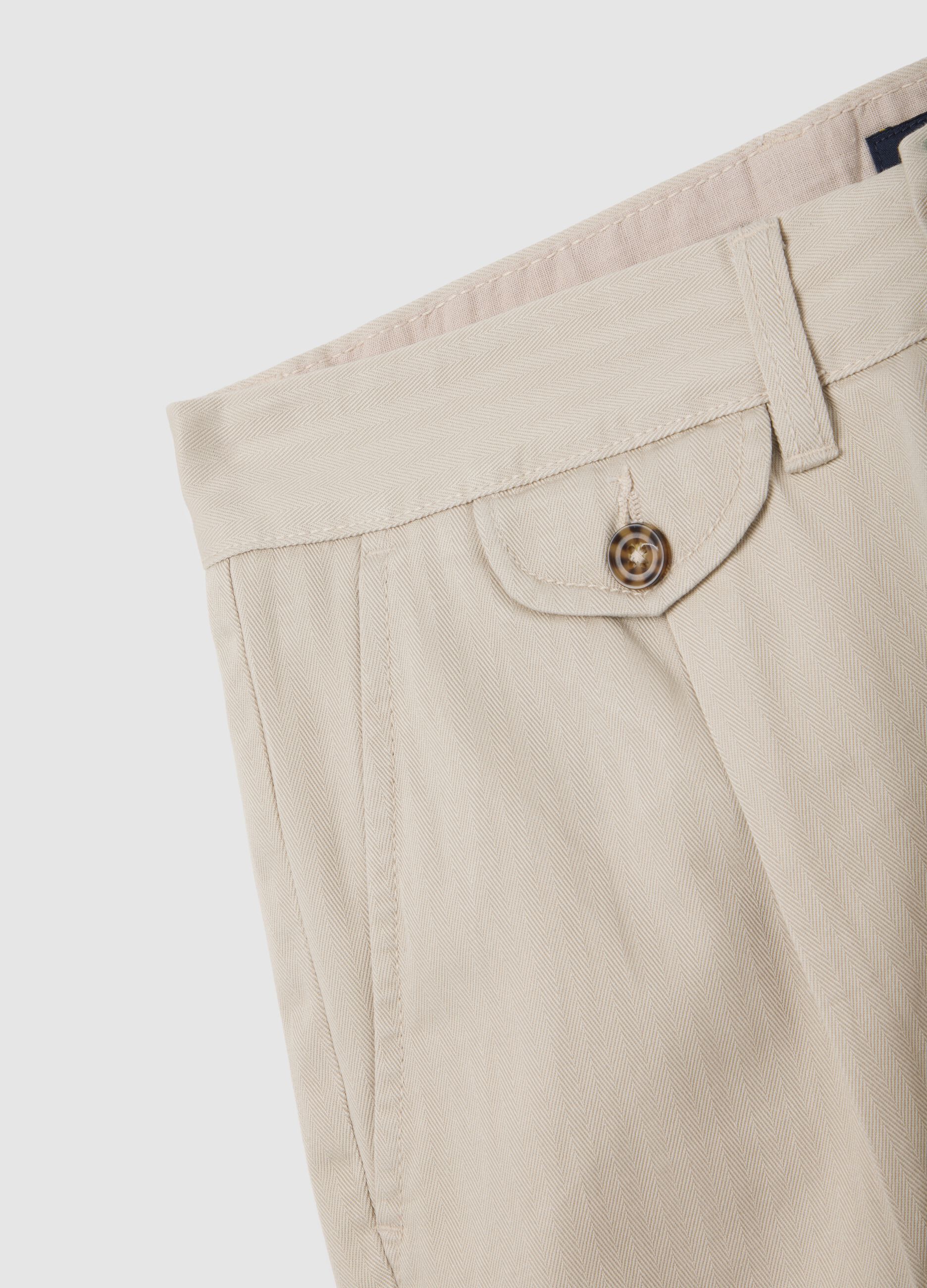Beige Cotton Bermuda Shorts Piombo