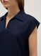 Sleeveless blouse in pure blue viscose, regular fit with V-neck_3