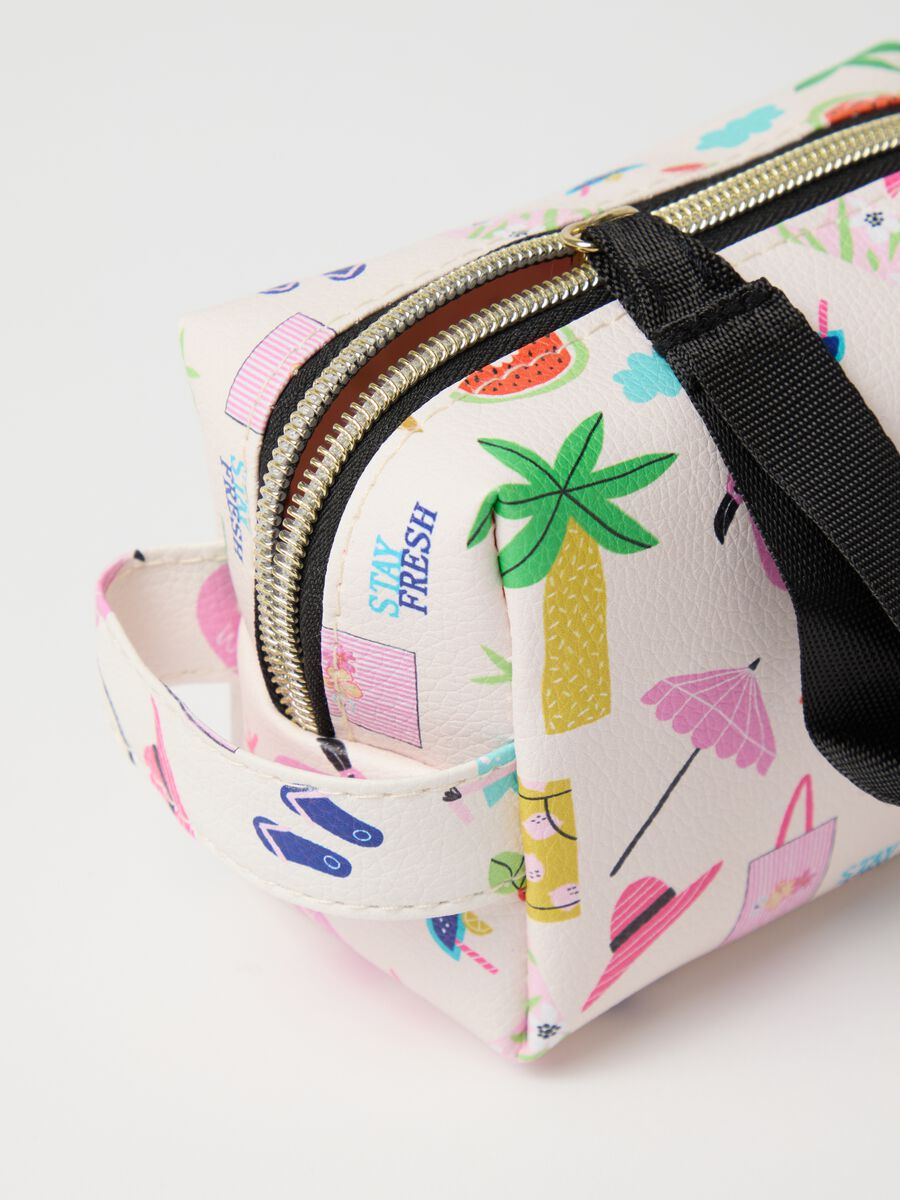 Women's multicoloured PVC vanity case with handle_2