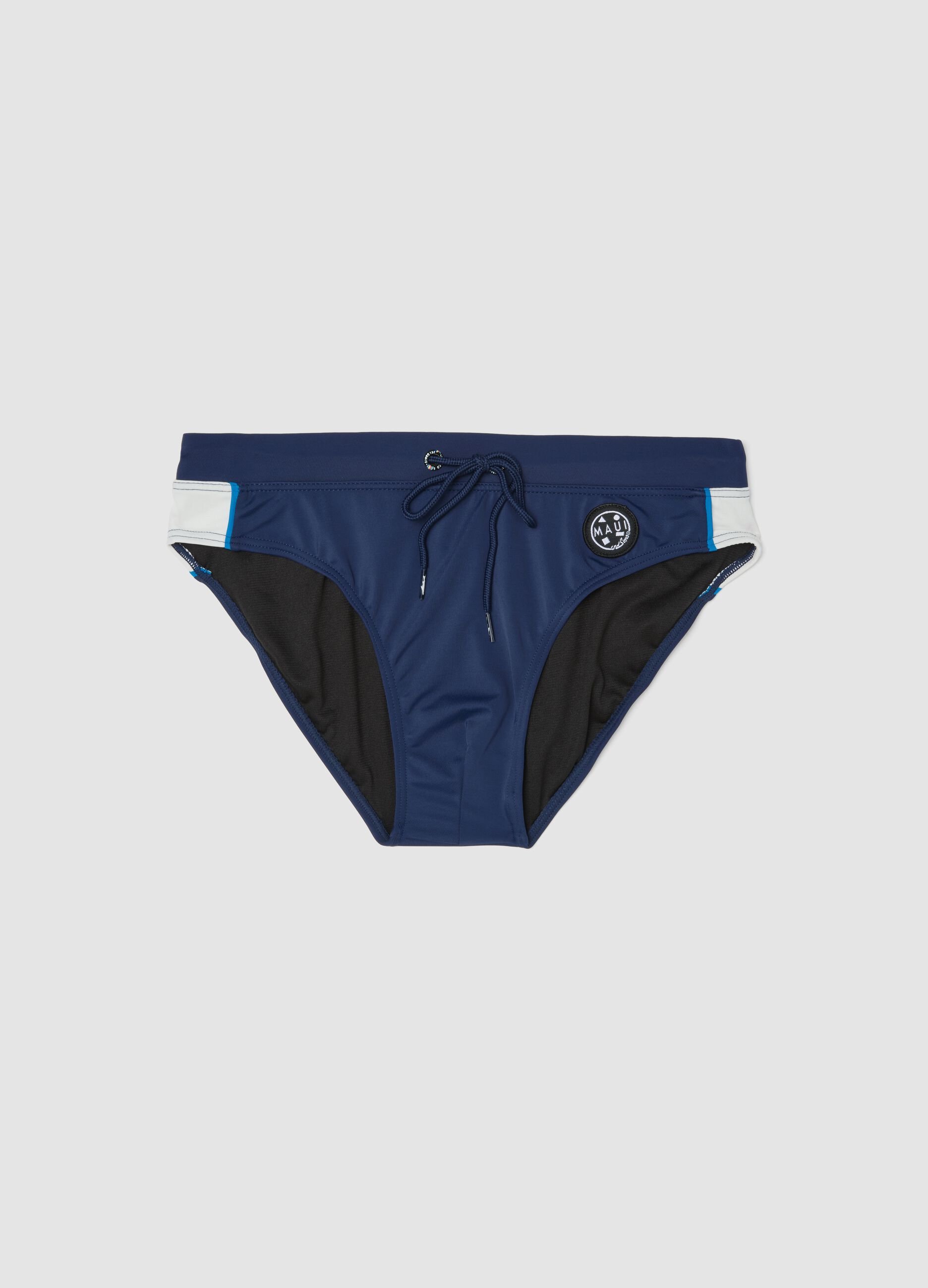 Blue stretch swim briefs