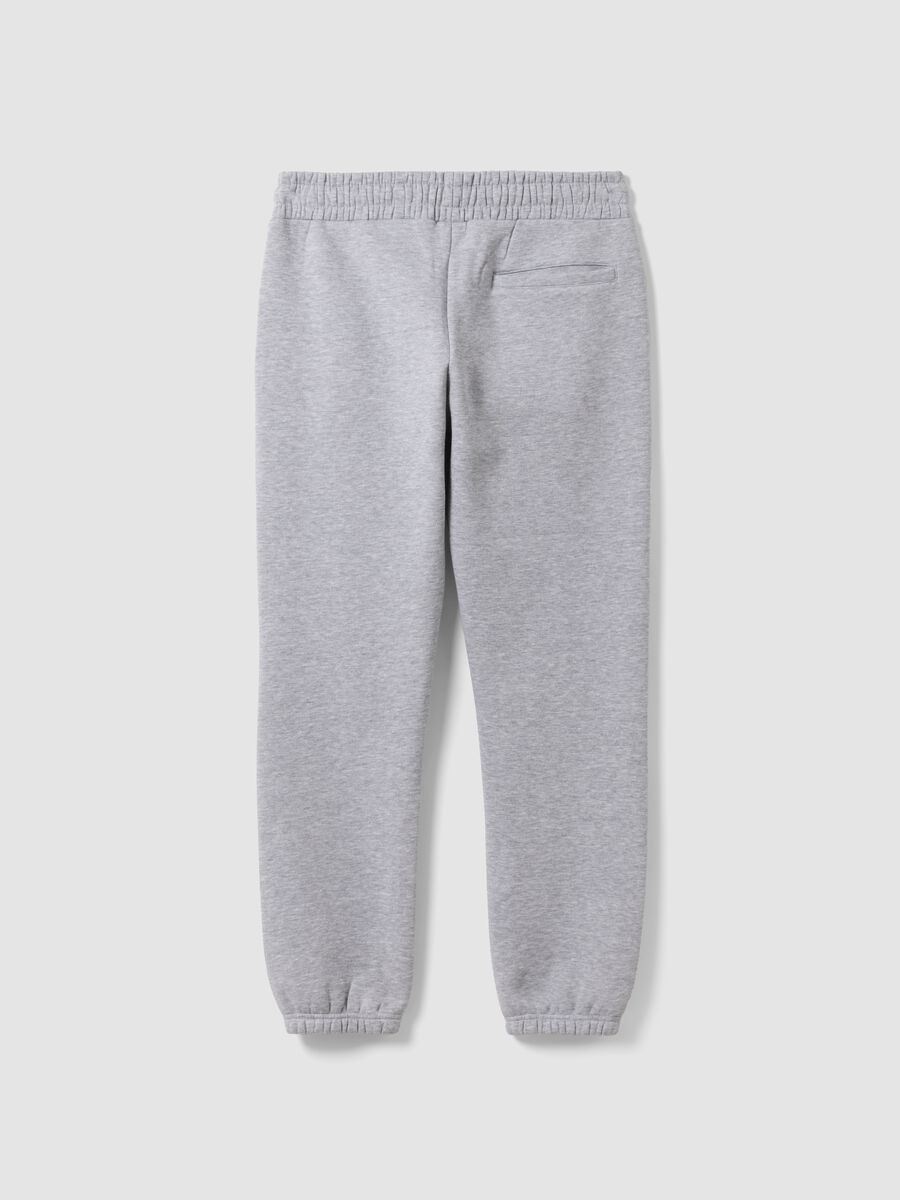 Grey cotton-blend joggers with logo_6