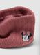 Pink knitted neck warmer with Minnie embroidery_2