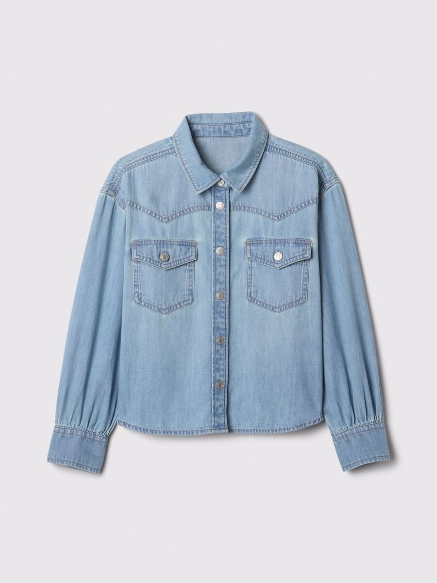 Cowboy shirt in cotton denim_0