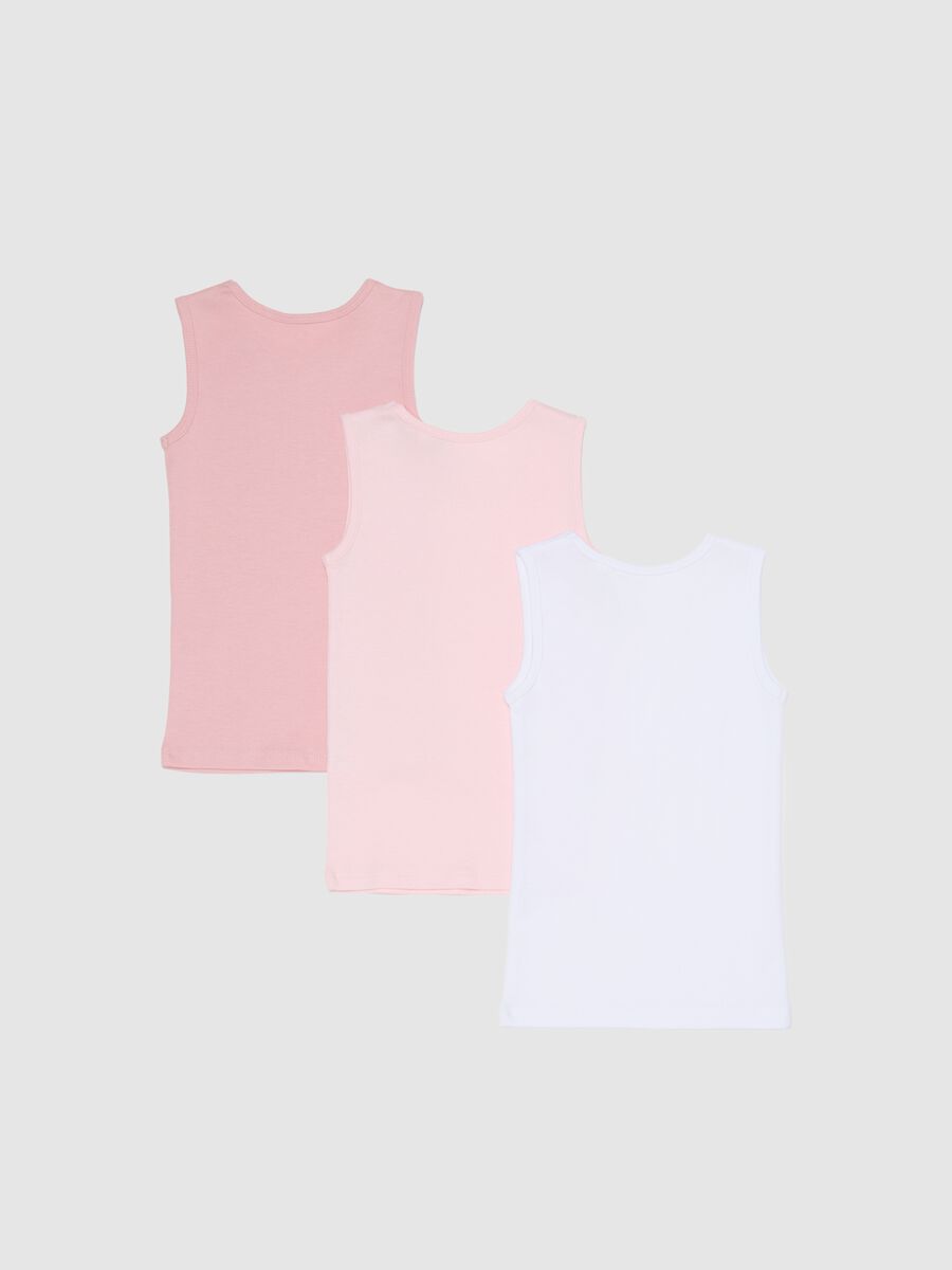 Tripack canottiere multicolor da neonato in puro cotone_1