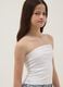 Girls&rsquo; white fitted bandeau top in stretch cotton_0