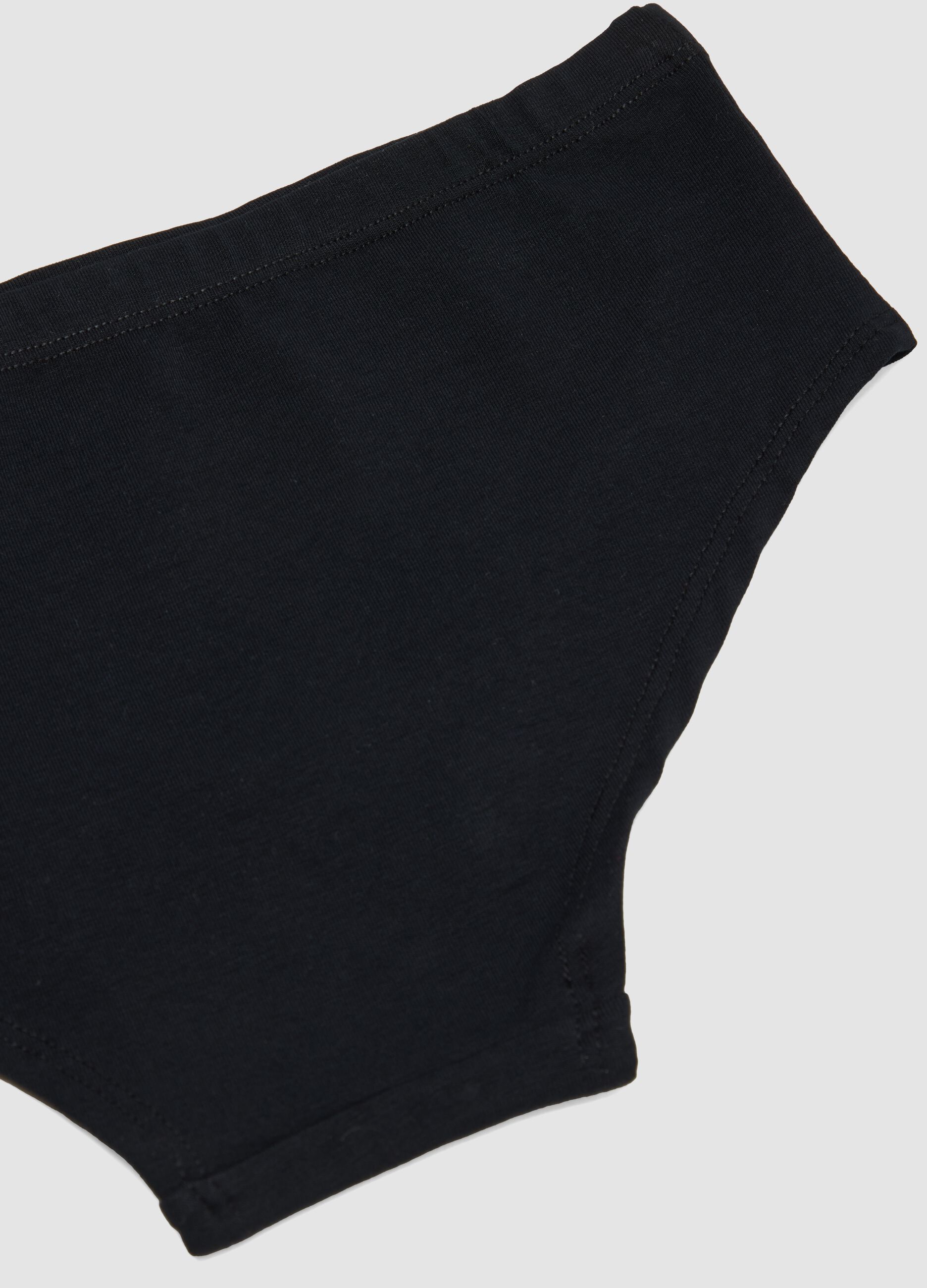 Girls&rsquo; black organic stretch cotton culotte briefs with star detail