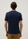 Blue pure cotton regular fit V-neck t-shirt_2