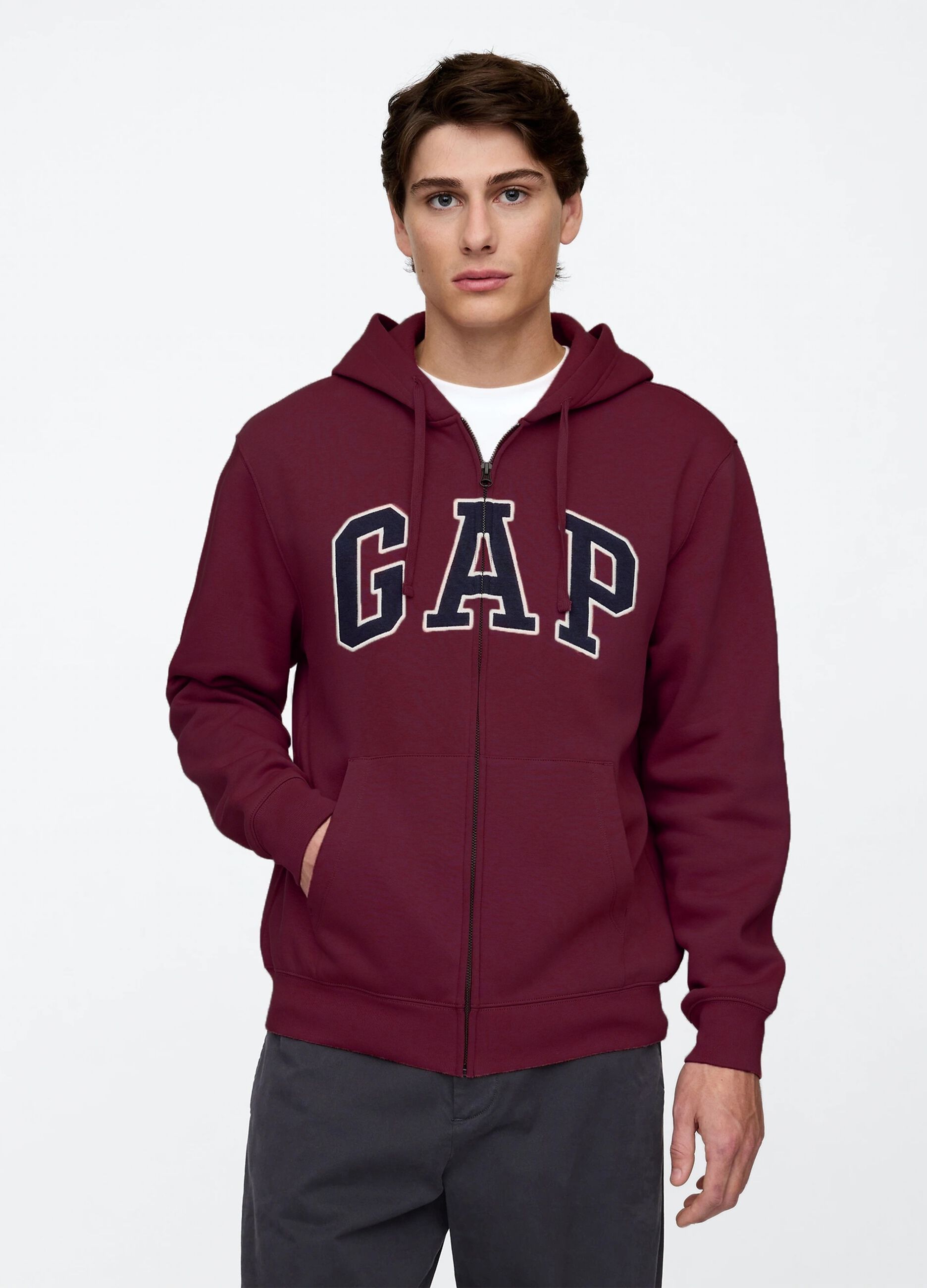 Felpa full zip con cappuccio 