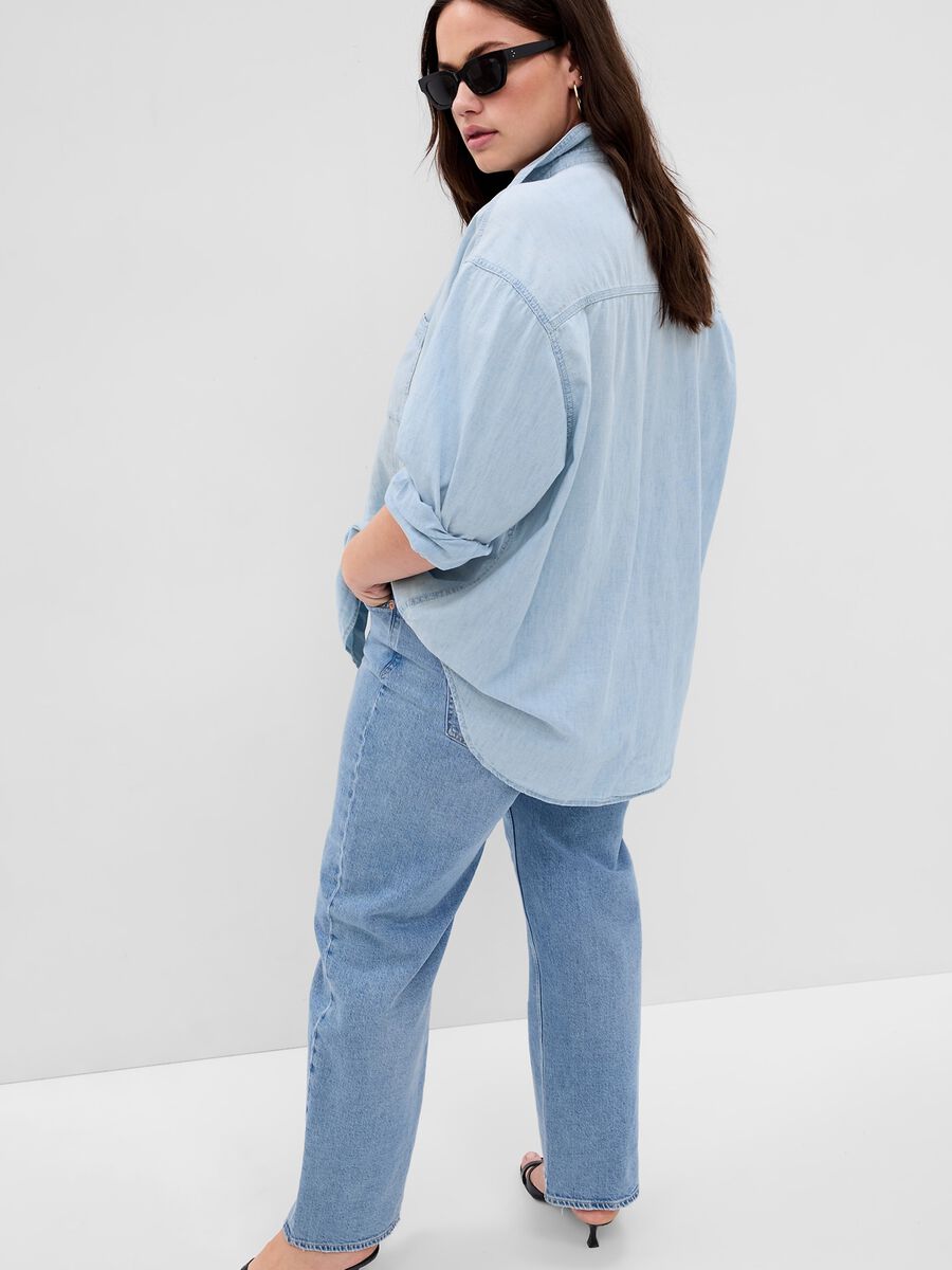 Camicia oversize in denim con tasche_4