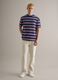 Multicolour striped pure cotton t-shirt with relaxed fit_1