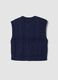 Blue crew-neck cable-knit wool-blend gilet_2