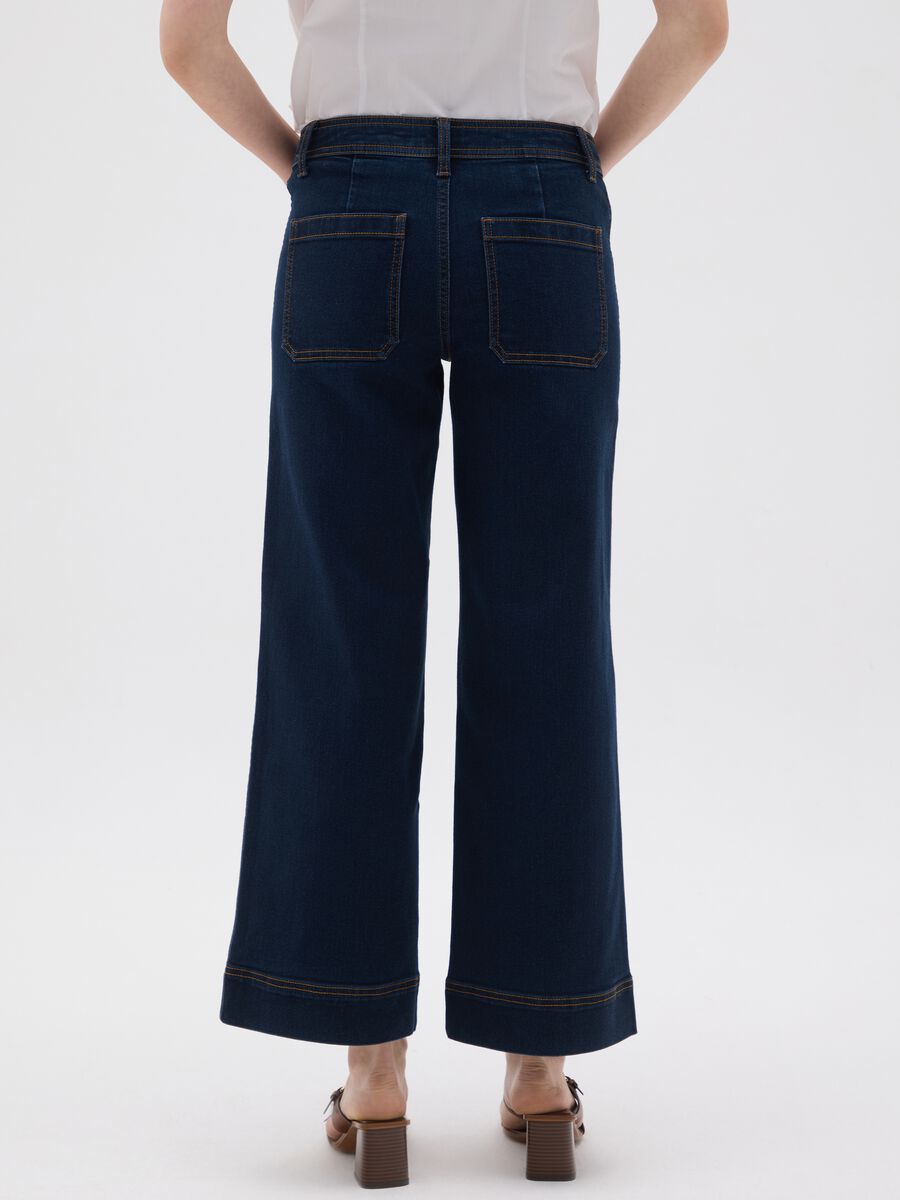 Women's blue denim trousers regular fit_2