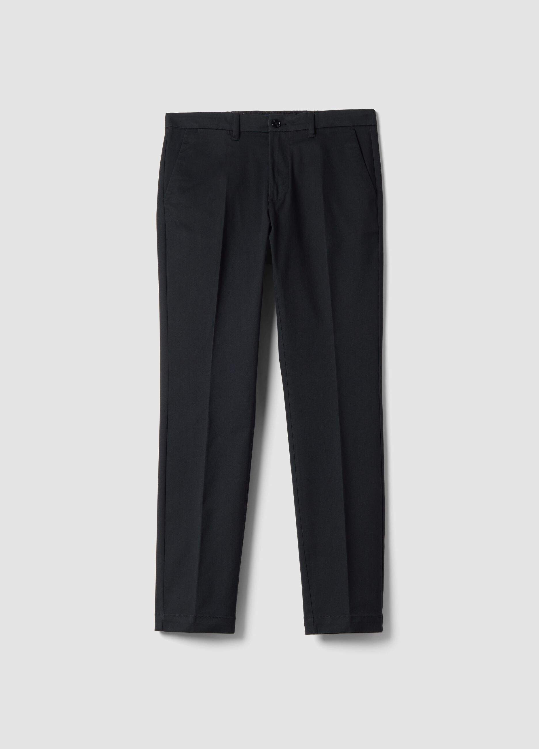 Grey slim-fit stretch twill chino trousers