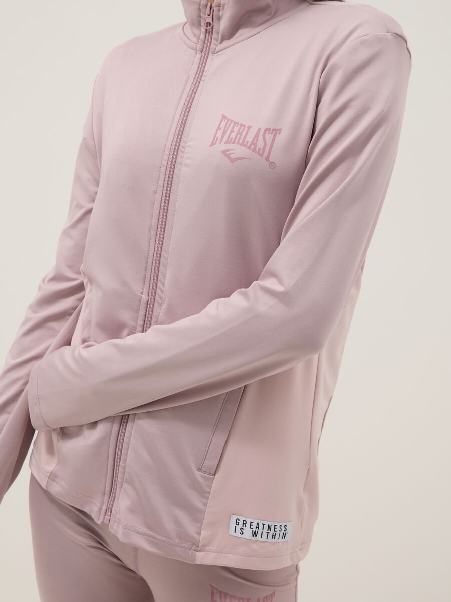 Giacca leggera rosa regular fit con zip integrale_3
