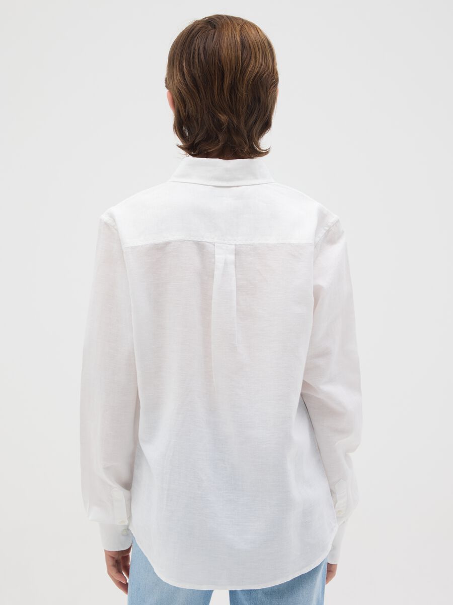 Camicia bianca in lino e cotone_2