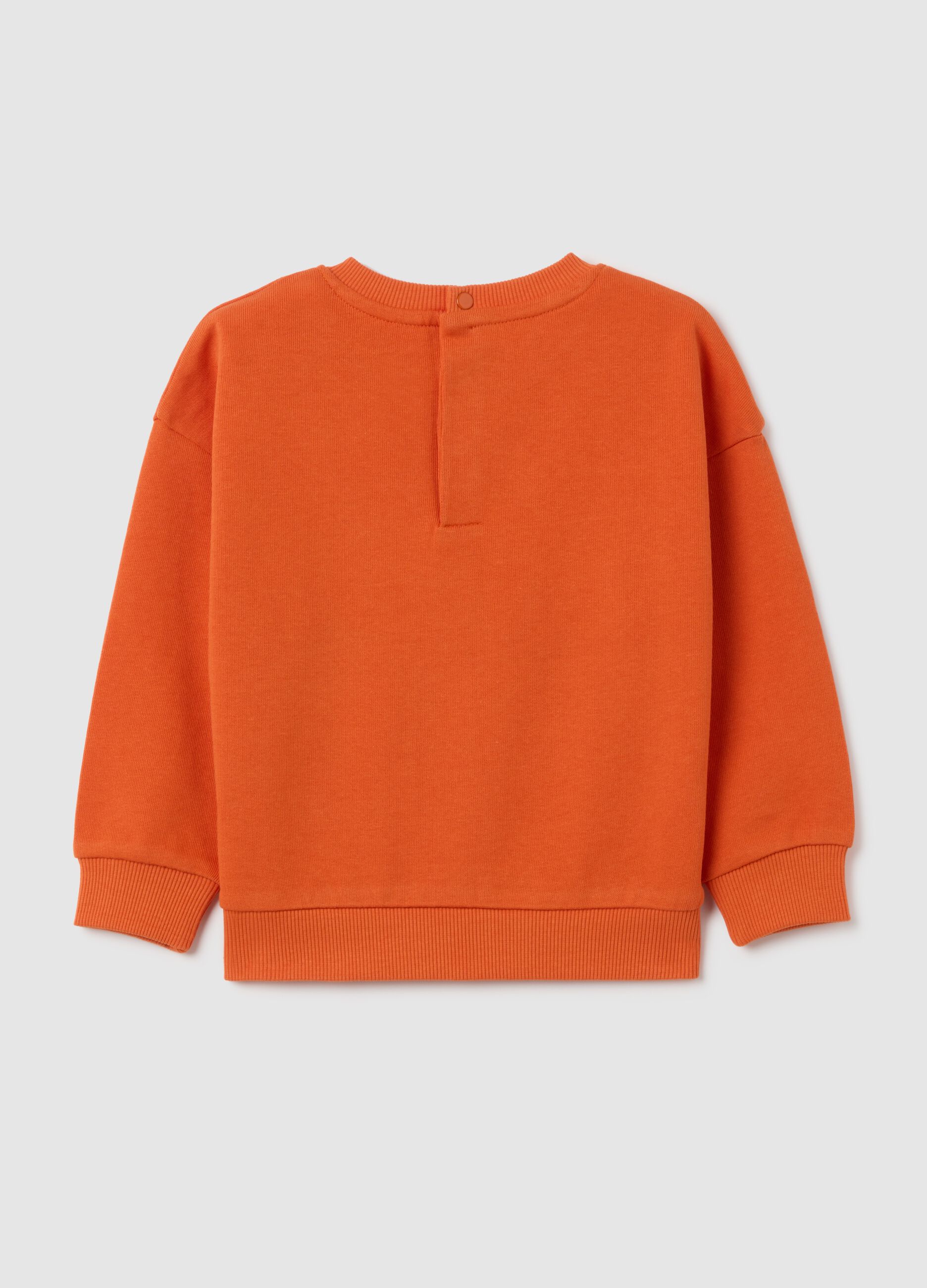 Felpa da bambino in puro cotone arancione regular fit