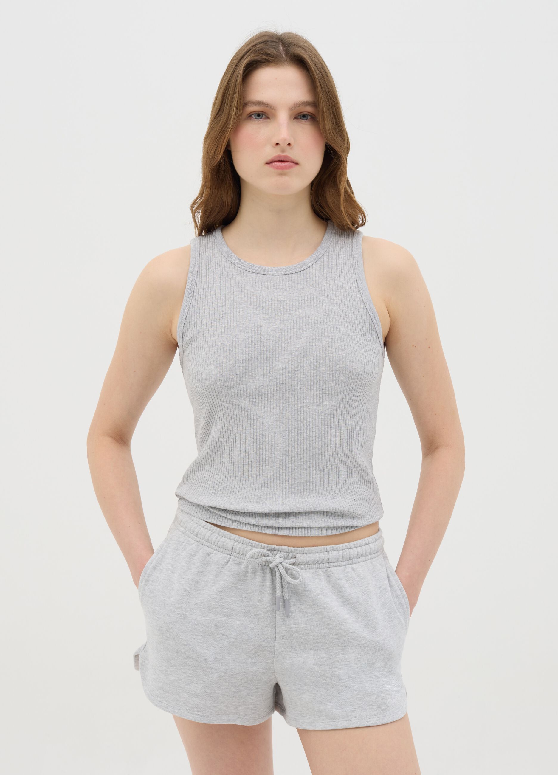 Canotta da donna grigia regular fit