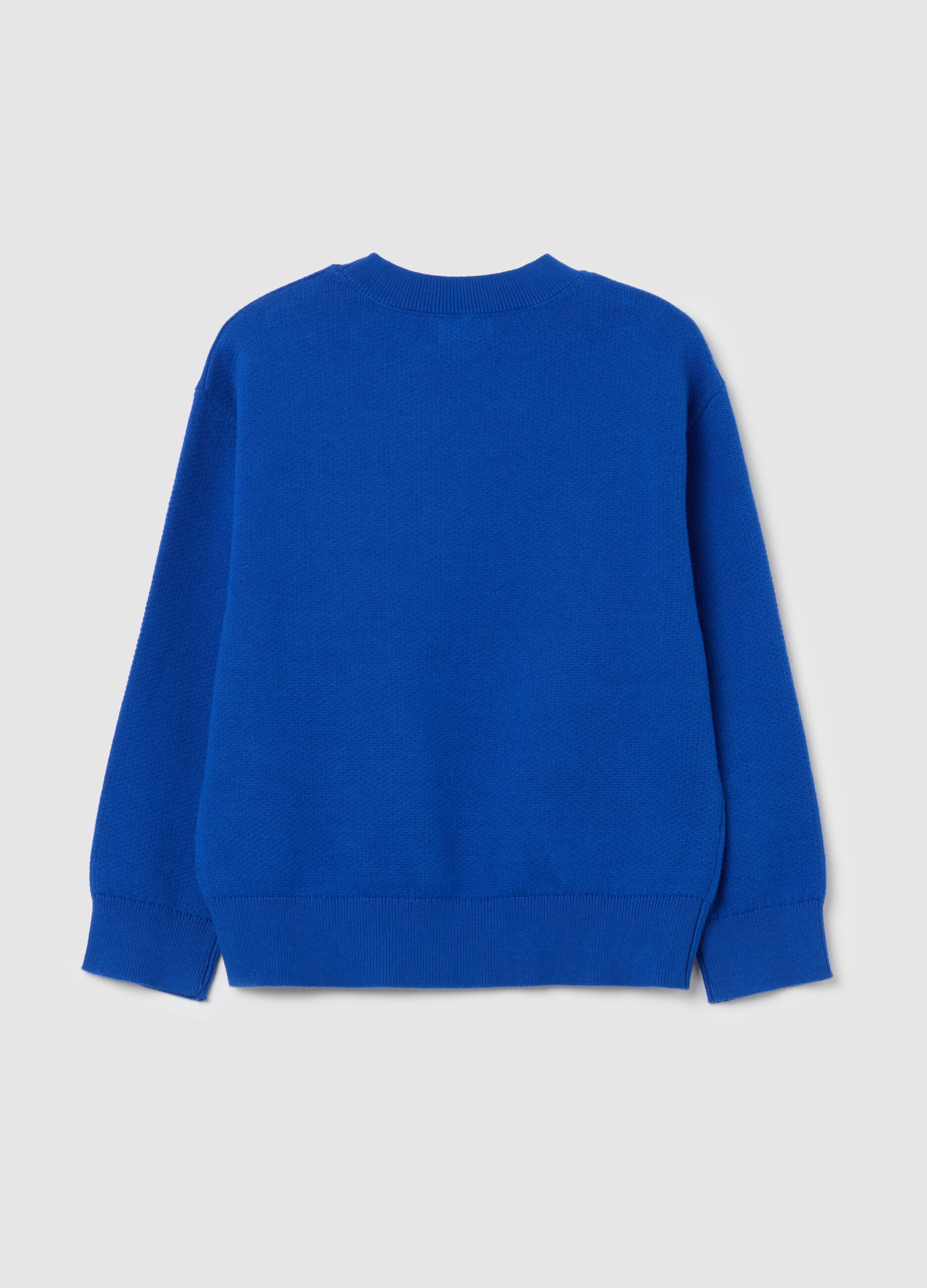 French terry sweatshirt with bouclé "Deep Blue" patch