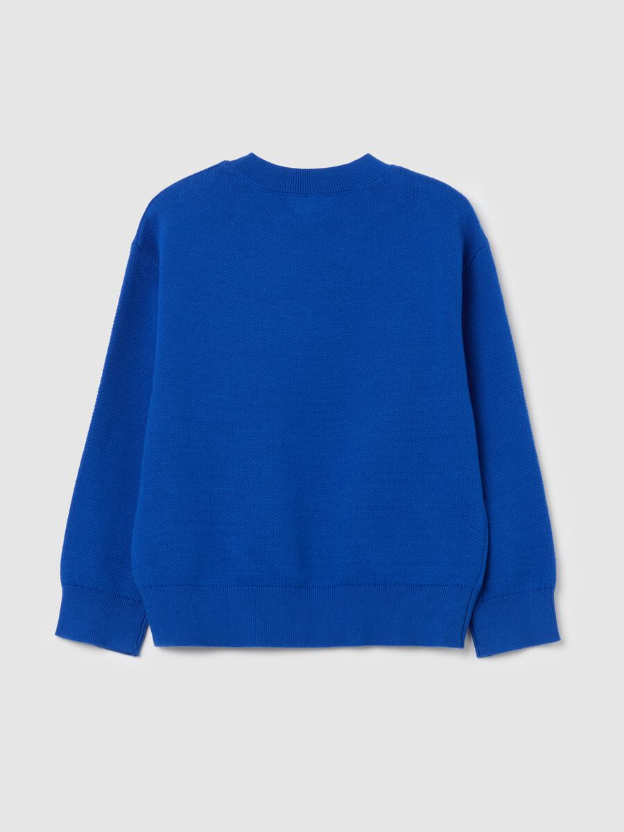French terry sweatshirt with bouclé "Deep Blue" patch_1