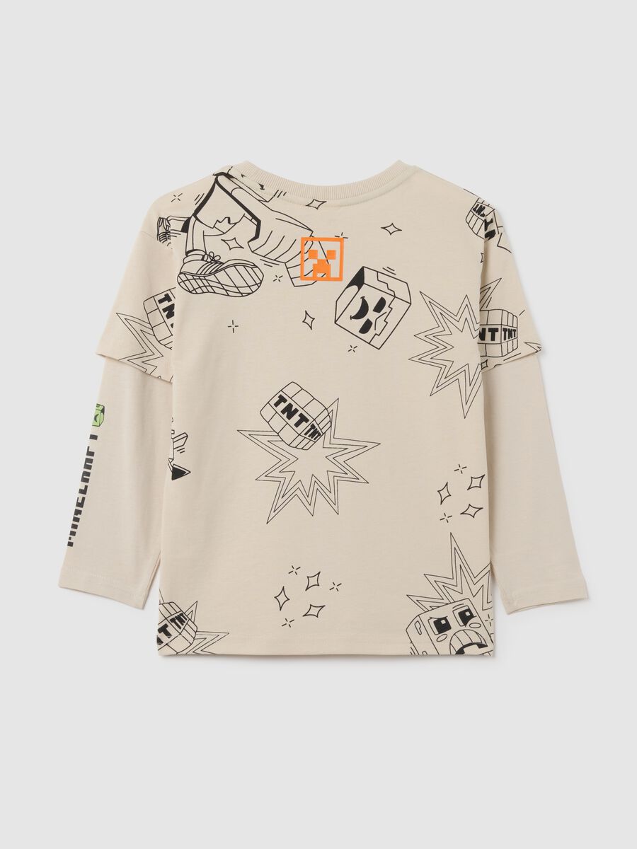 Children's beige pure cotton sweater with print_1
