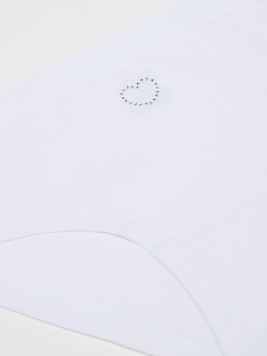 Culotte in cotone stretch con cuore di strass _3