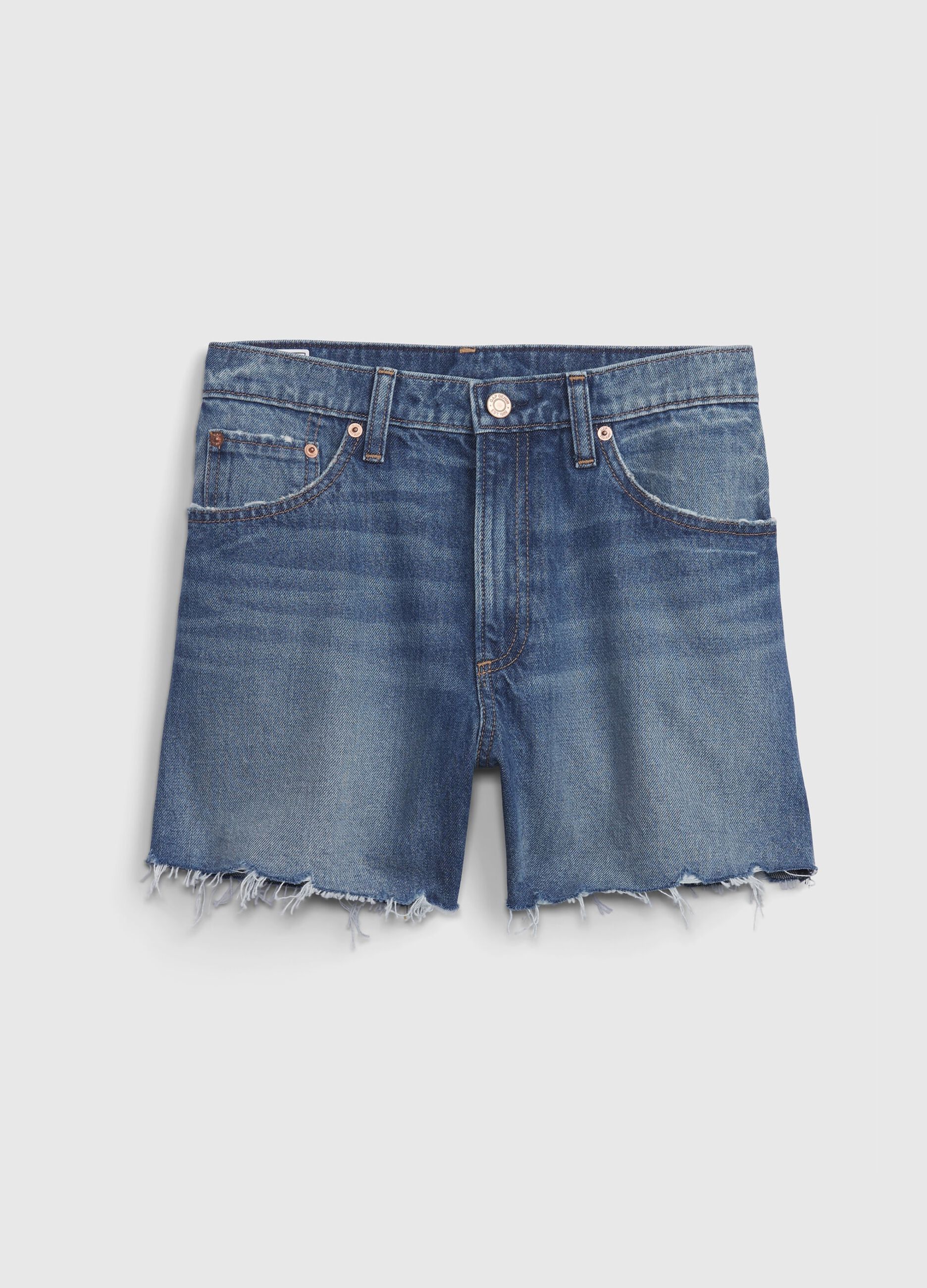 Shorts in denim a vita alta_5