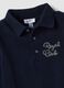 Blue long-sleeved pure cotton polo shirt_2