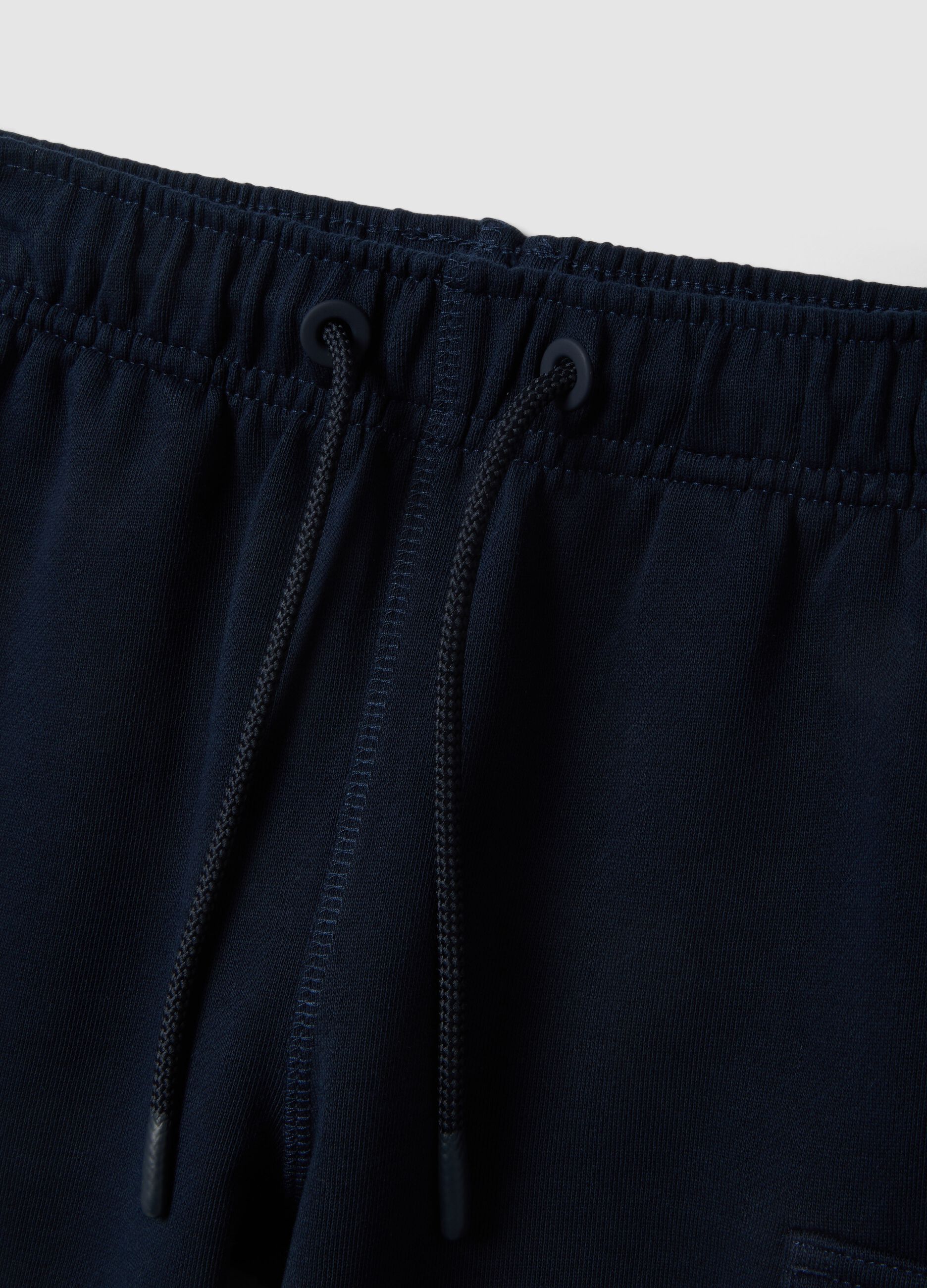 Boys&rsquo; blue 100% cotton regular-fit shorts with elasticated waistband