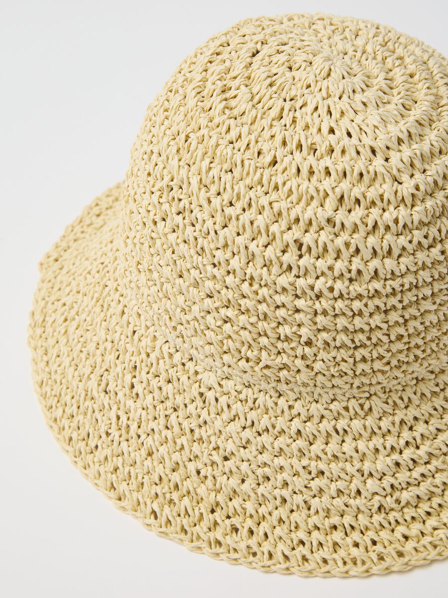 Natural cloche hat in woven straw_1