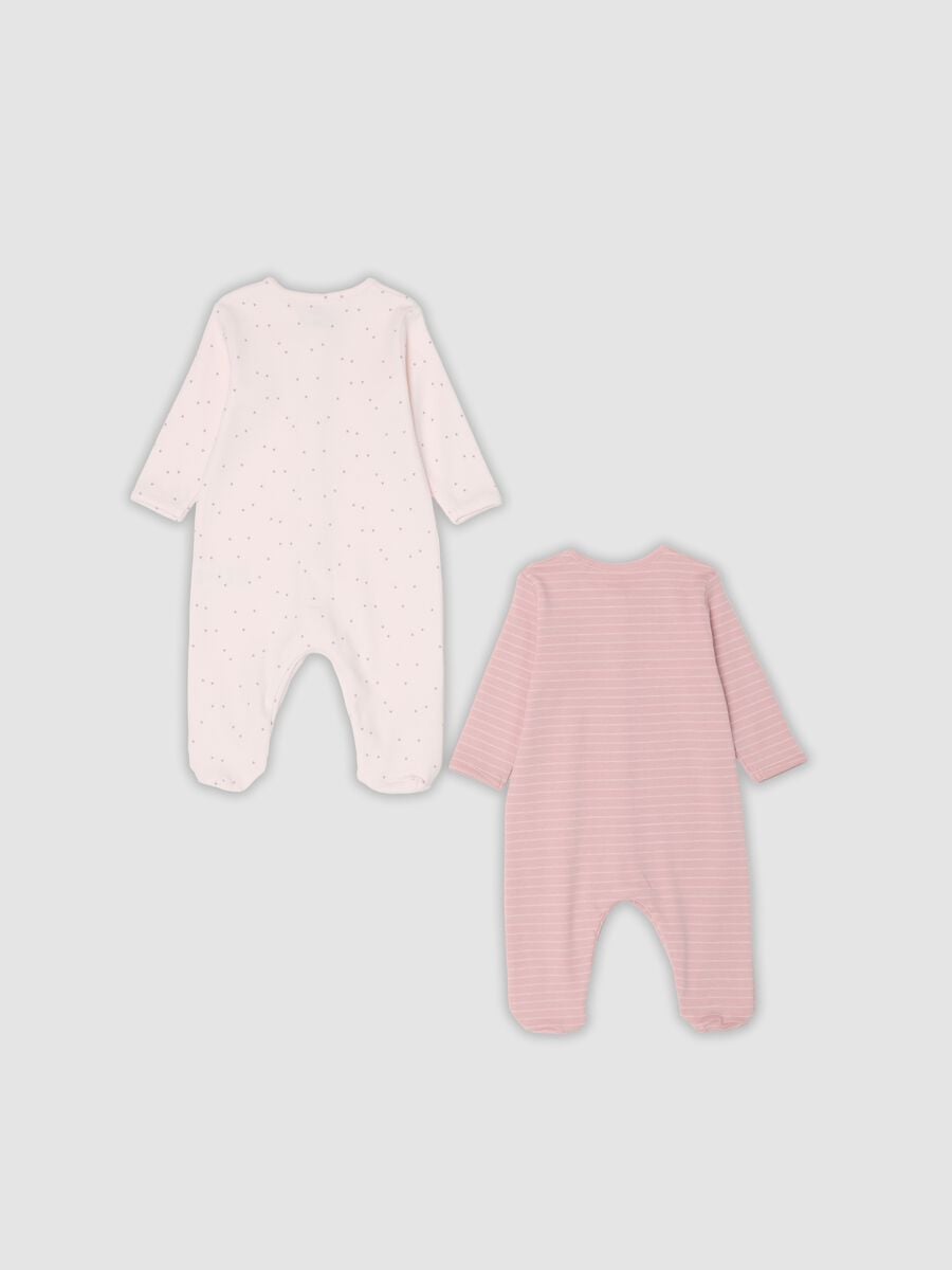 Bipack di tutine rosa con piedini in cotone organico per neonate e bimbe_1