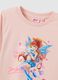 T-shirt da bambina in cotone elasticizzato rosa regular fit con stampa_2