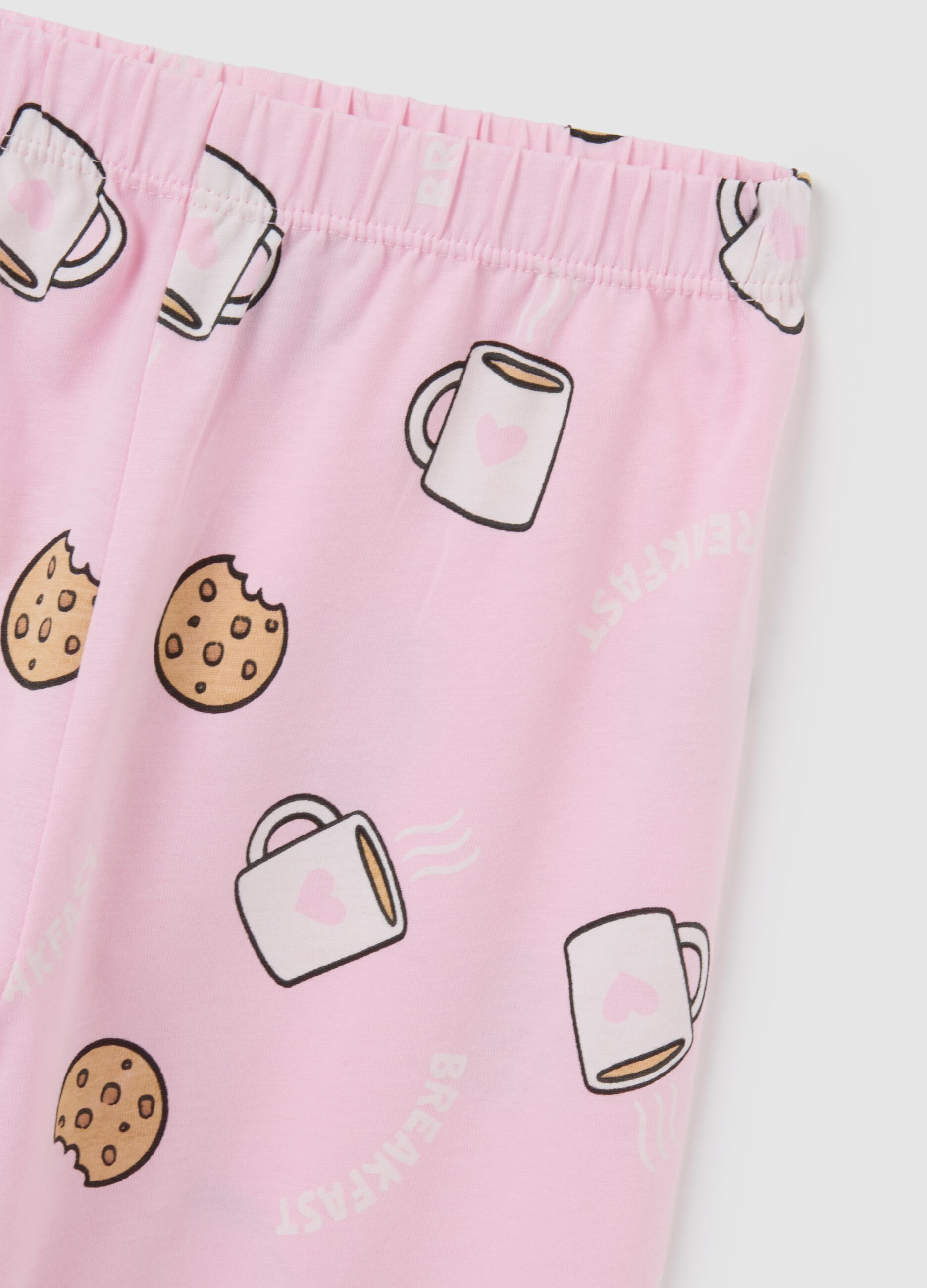 Girls' pink pure cotton pyjamas with print