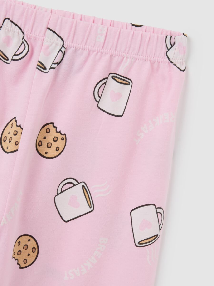Girls' pink pure cotton pyjamas with print_3