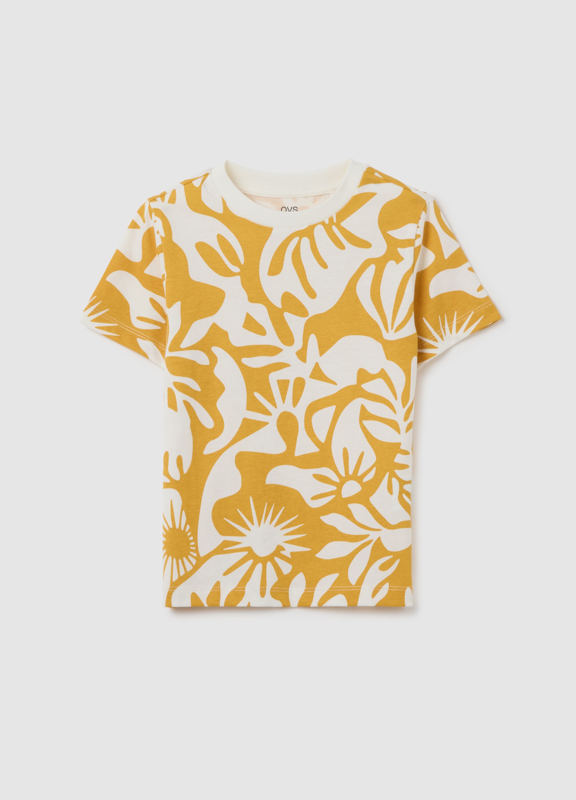 Children's multicolor pure cotton regular fit t-shirt with print