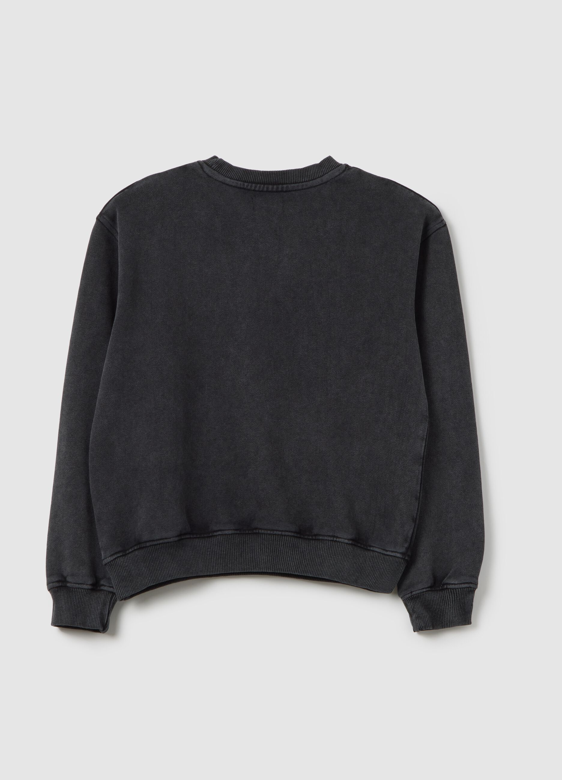 Girls' grey pure cotton sweatshirt regular fit