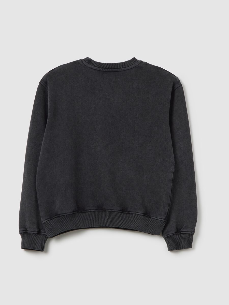 Girls' grey pure cotton sweatshirt regular fit_1