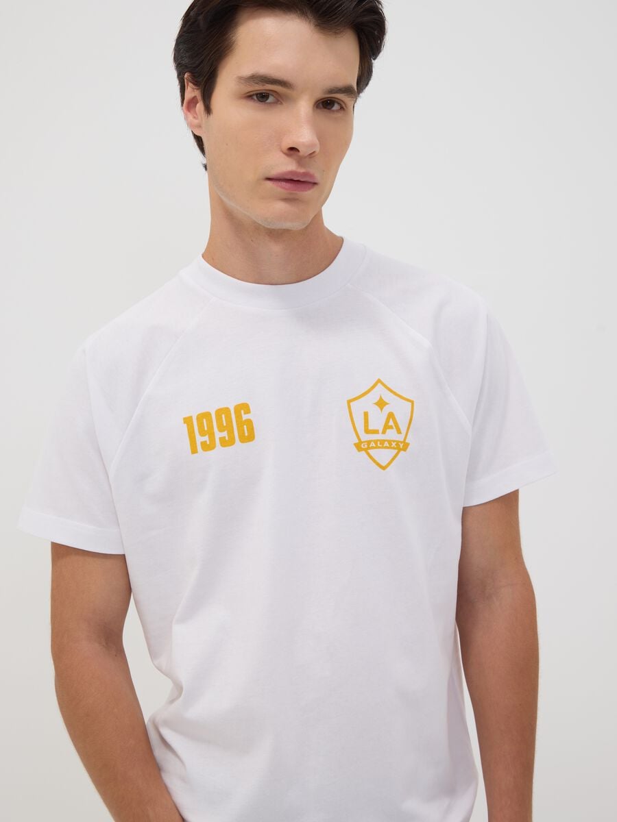 T-shirt bianca in puro cotone con stampa LA Galaxy_2