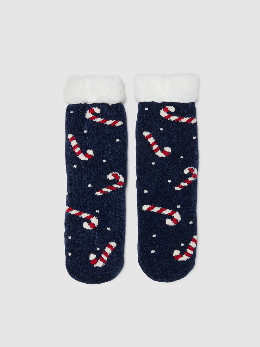 Multicoloured Christmas Socks with Candy Canes_0