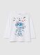 White T-shirt with child robot print_0