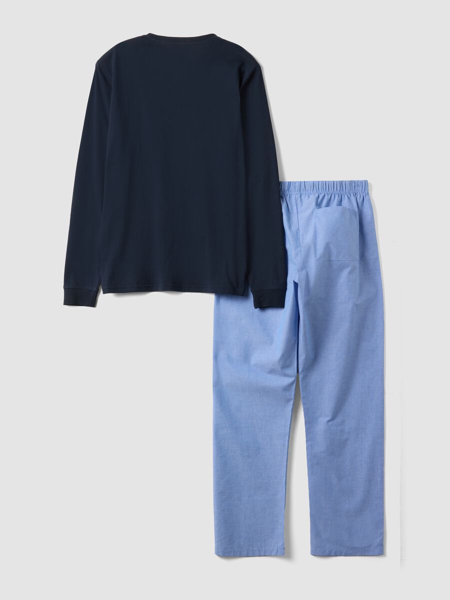 Pigiama marrone in puro cotone organico a righe regular fit_6
