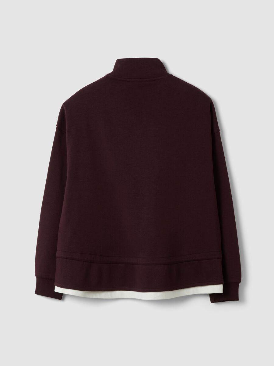 Half-zip viola in misto cotone a strati regular fit_2