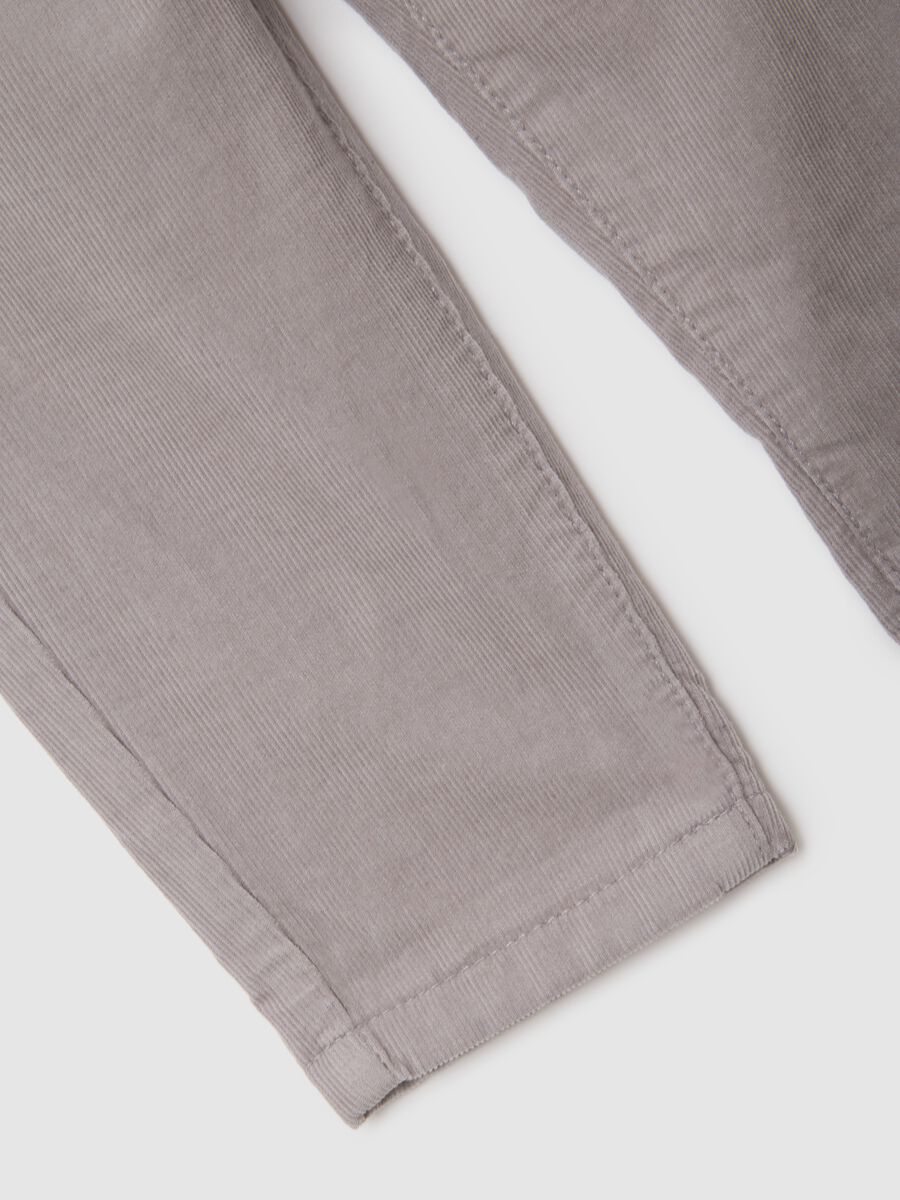 Children's grey regular fit cotton trousers_3