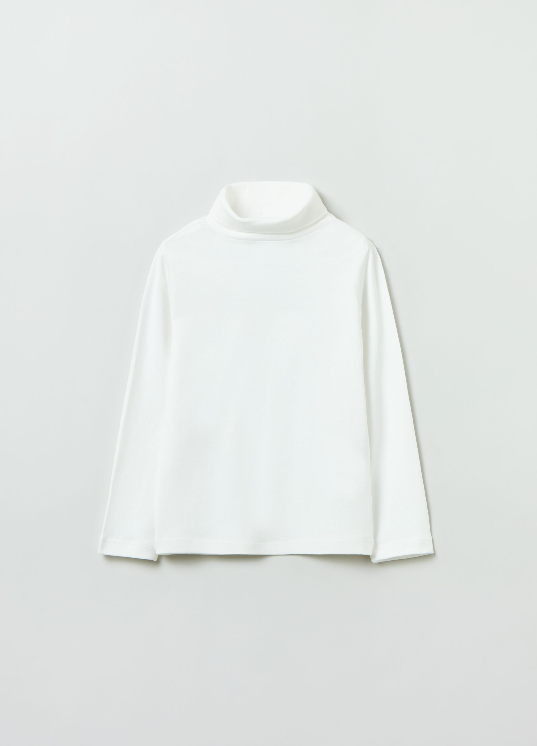 T-shirt a maniche lunghe con collo alto_0