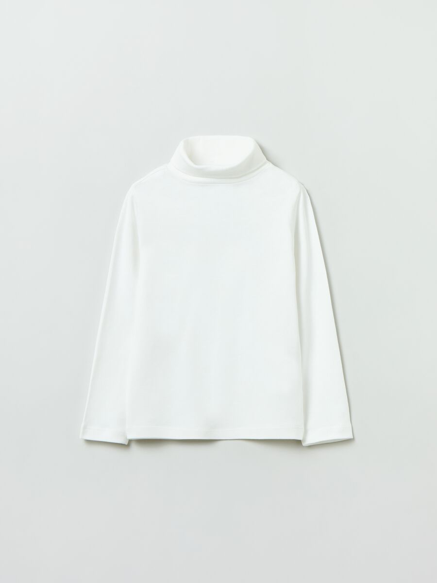T-shirt a maniche lunghe con collo alto_0