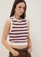 Regular fit multicolour striped pure cotton tank top_0