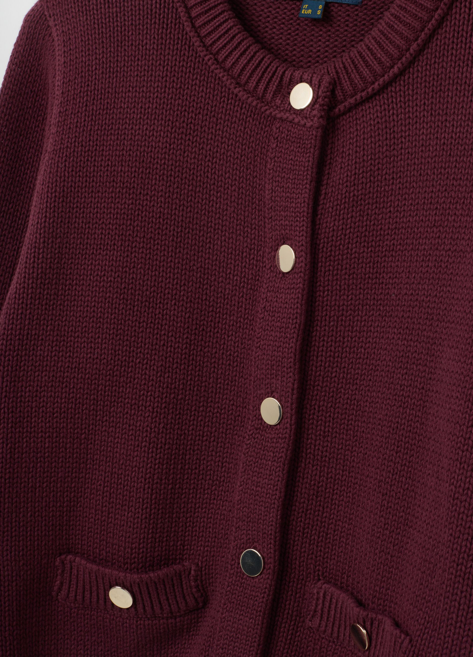 Cardigan in puro cotone viola regular fit