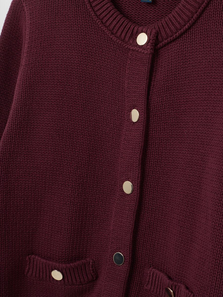 Cardigan in puro cotone viola regular fit_5