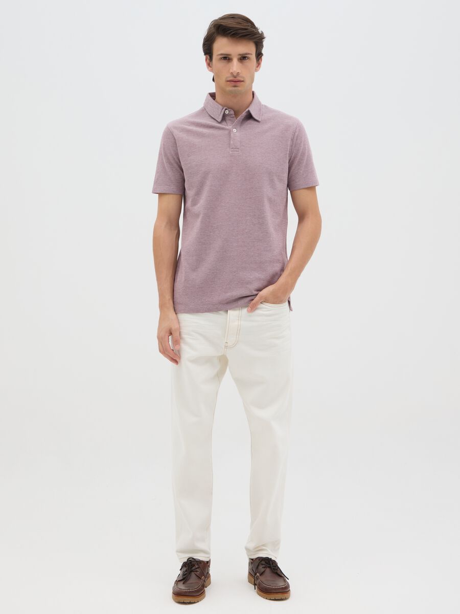 Polo da uomo in puro cotone viola regular fit_1