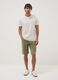 Green stretch cotton five-pocket Bermuda shorts_0