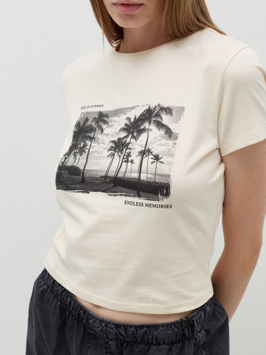 Crop T-shirt in cotton_3